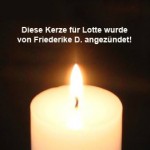 kerze für lotte von friederike d angezündet