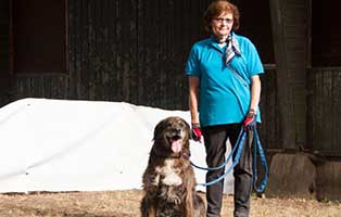 tag-der-offenen-tuer-dorf-2019-mitarbeiterin-hund Tag der offenen Tür 2019 im Tierschutzliga-Dorf