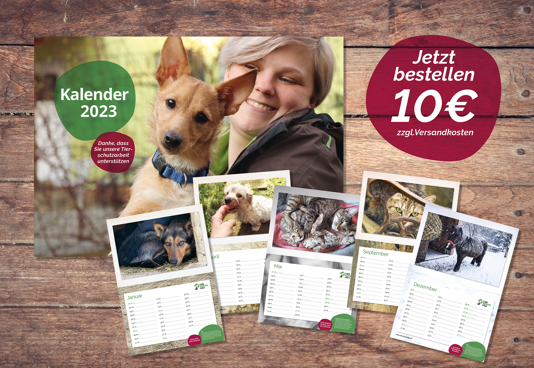 Kalenderankündigung Der neue Tierschutzliga Jahreskalender 2023